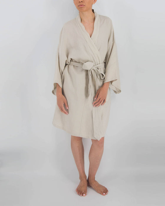Leia Mid-Length Linen Robe