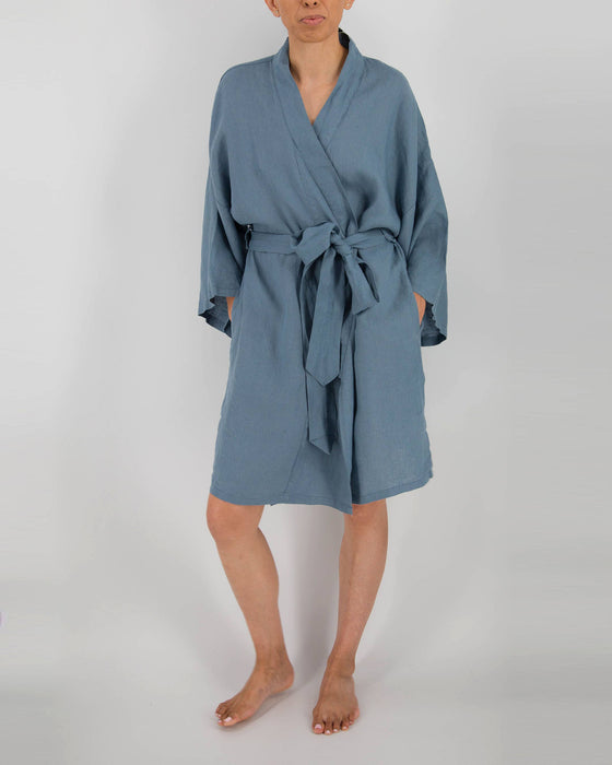 Leia Mid-Length Linen Robe
