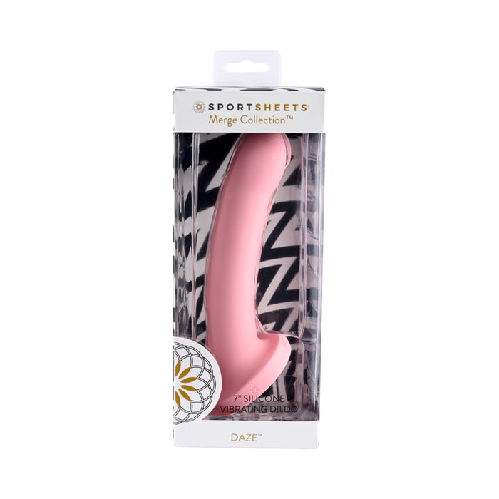 Sportsheets Merge Collection Daze Rechargeable 7 in. Silicone Vibrating Dildo- Pink