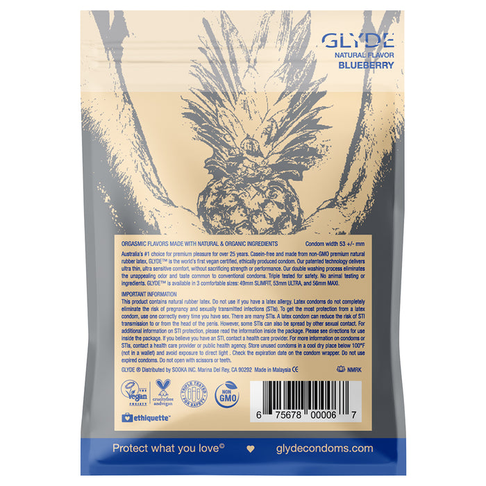 Glyde Organic Condoms 4pk  - Assorted Flavors