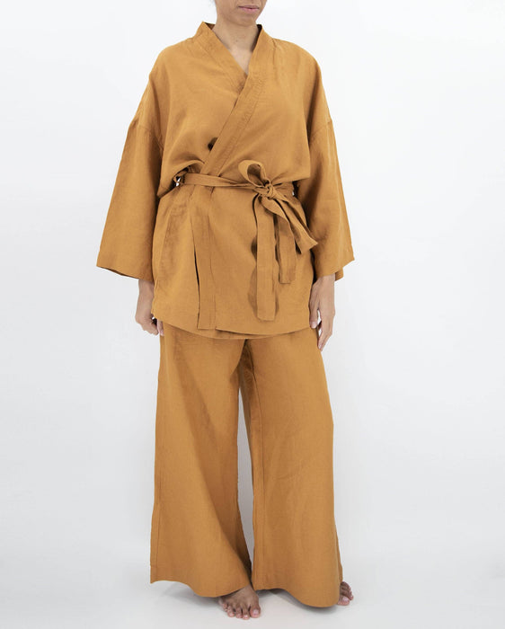 Naoko Linen Kimono Sleepwear Set