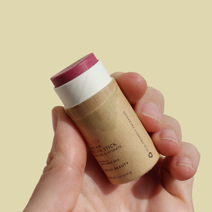 Zero Waste Cream Blush Stick Bloom Vegan Organic Rosy Flush