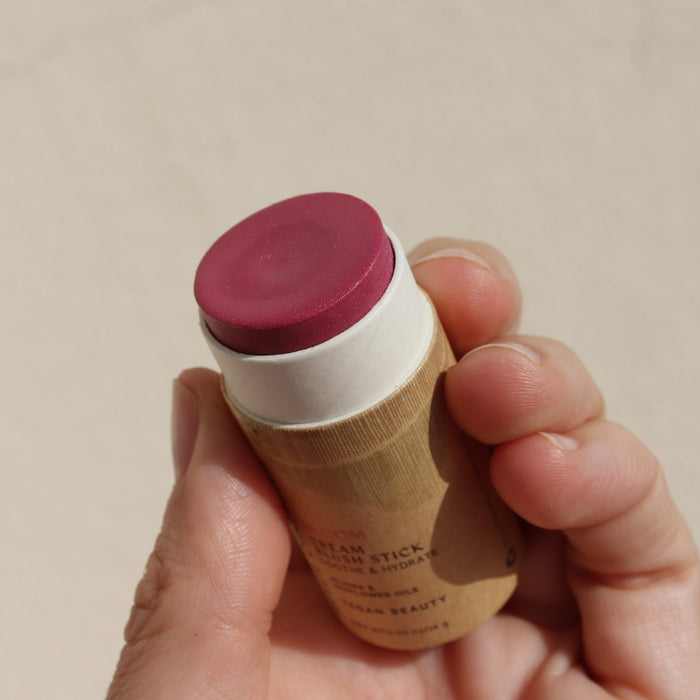 Zero Waste Cream Blush Stick Bloom Vegan Organic Rosy Flush