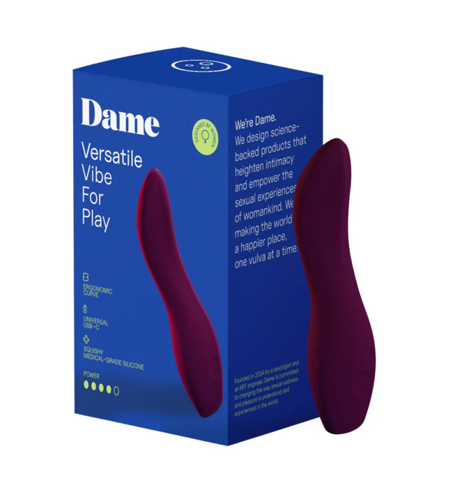 Dame Dip 2.0 Classic Vibrator – Plum product photo for Vespertine Boutique