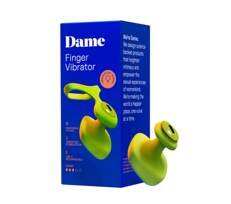 Dame Fin 2.0 Finger Vibrator – Citrus product photo for Vespertine Boutique