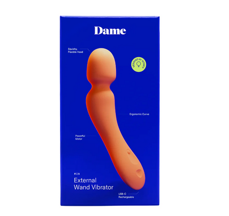 Dame Min Mini Wand Vibrator – Papaya product photo for Vespertine Boutique