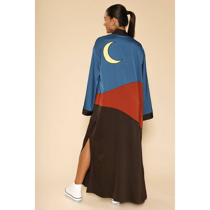Desert Night Kimono Big Long Textured Satin Duster [Size SM Remaining]