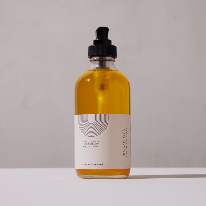 Forest Scent Body Oil With Palo Santo, Rosemary And Hinoki Wood