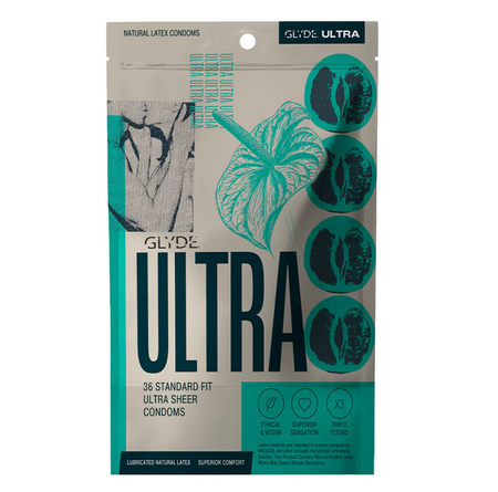 GLYDE ULTRA Vegan Latex Condoms – 36 Pack product photo for Vespertine Boutique
