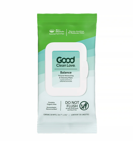 Good Clean Love Balance Personal Moisturizing & Cleansing Wipes – 30 Count product photo for Vespertine Boutique