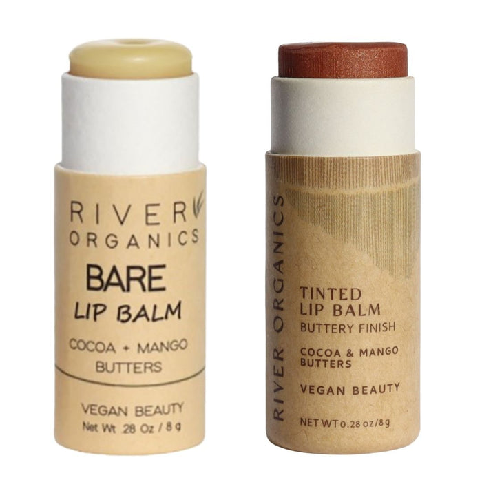 Set Of 2 Organic Lip Balms And Lip Stains For Hydration And Color