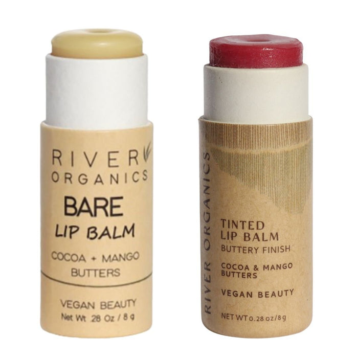 Set Of 2 Organic Lip Balms And Lip Stains For Hydration And Color