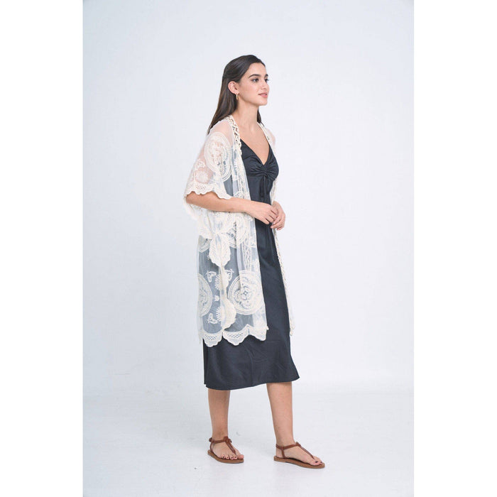 Makenzie Lace Kimono in Ivory | Open Duster (One Size)