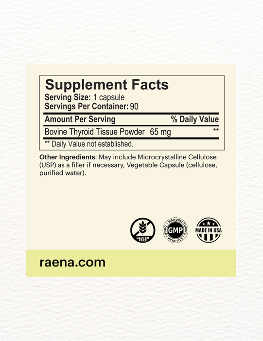 Grass-Fed Glandular Desiccated Thyroid Supplement 65mg