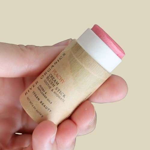 Vegan Cream Blush Stick Peachy Zero Waste Eco Friendly Makeup