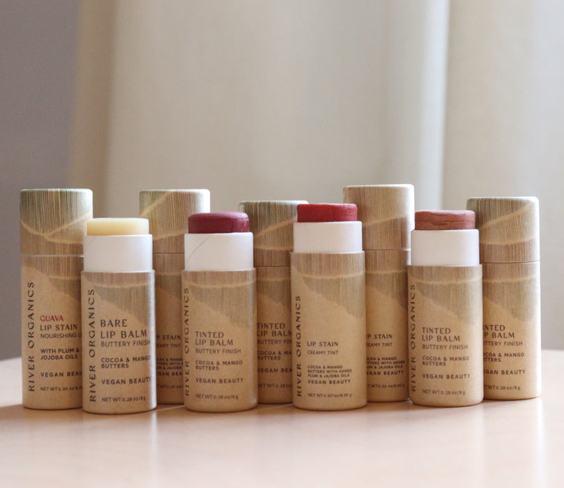 Set Of 2 Organic Lip Balms And Lip Stains For Hydration And Color