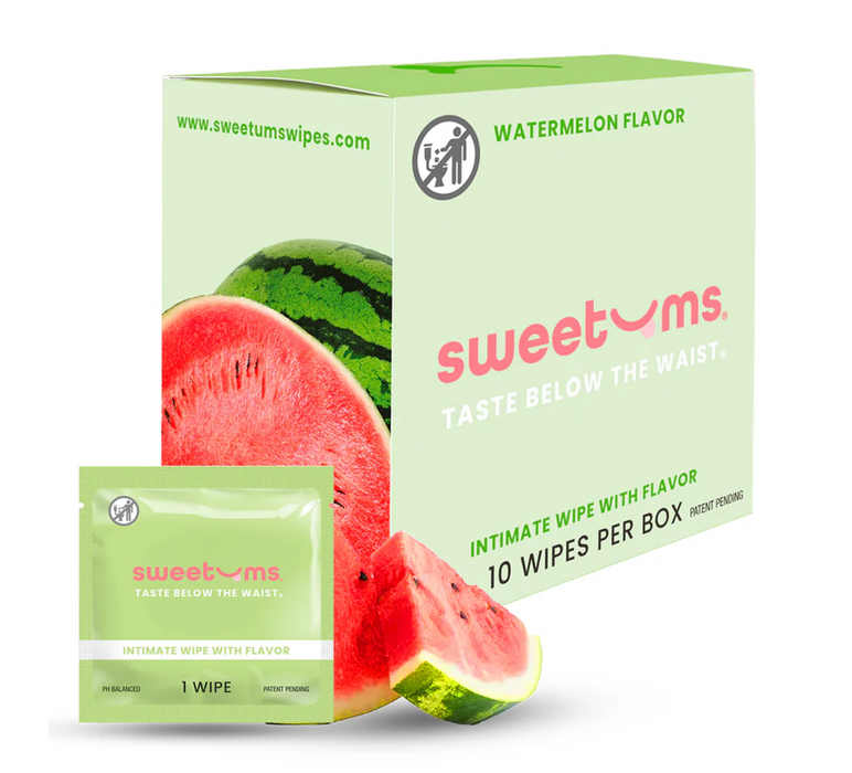 Sweetums Watermelon Intimate Wipes – 10 Pack product photo for Vespertine Boutique