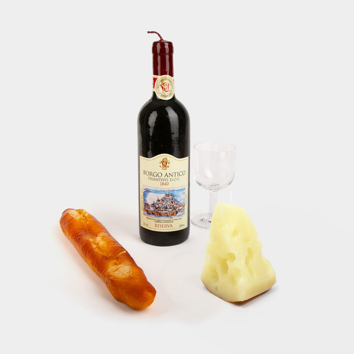 Buon Appetito Wine Bottle Shaped Candle Made in Italy
