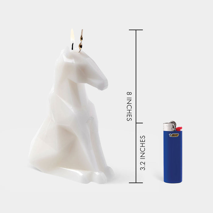 PyroPet Einar Unicorn Candle White Scented Mandarin Vanilla Cinnamon