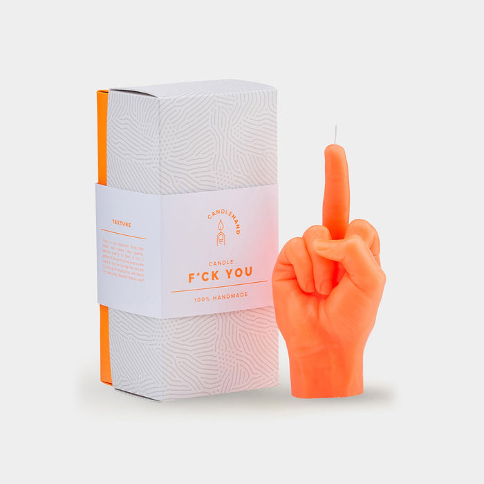 CandleHand Fck You Candle Neon Orange Gift for Sarcastic Fans