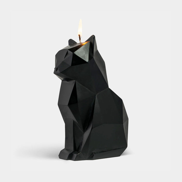 PyroPet Kisa Cat Candle Black Skeletal Surprise With Metallic Interior