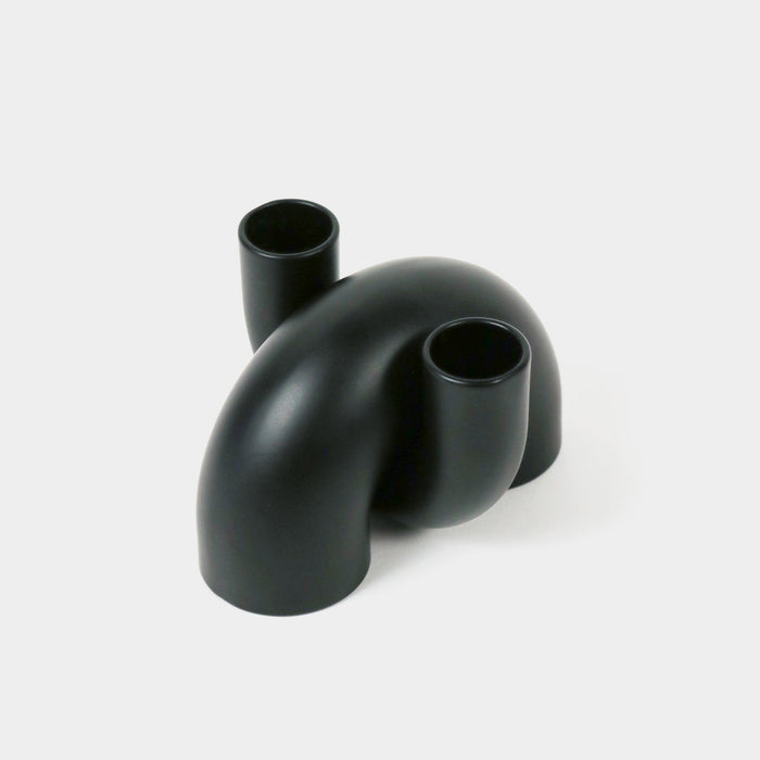 Macaroni 2 in 1 Candle Holder for Tapers and Tealights Black Lex Pott