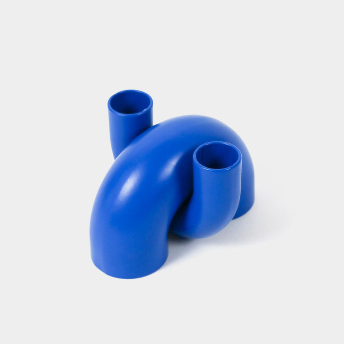Macaroni Dual Function Candleholder For Tapers And Tealights Royal Blue