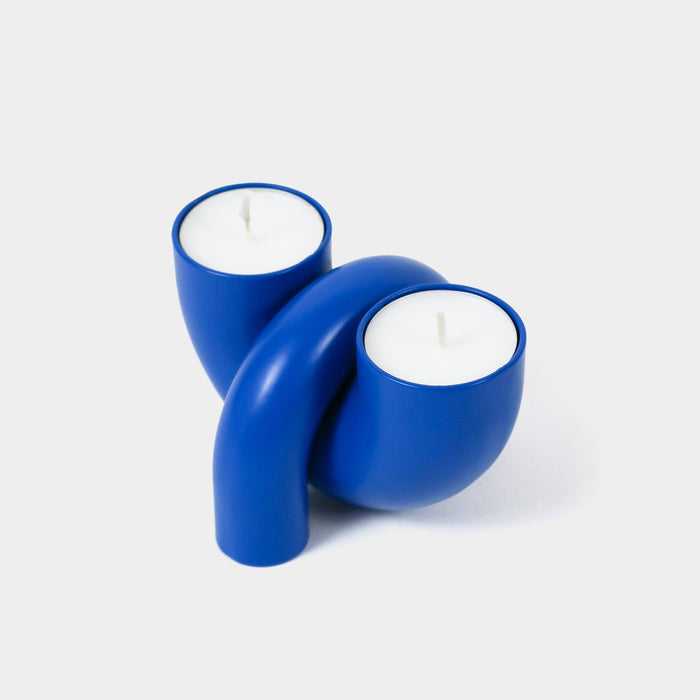 Macaroni Dual Function Candleholder For Tapers And Tealights Royal Blue