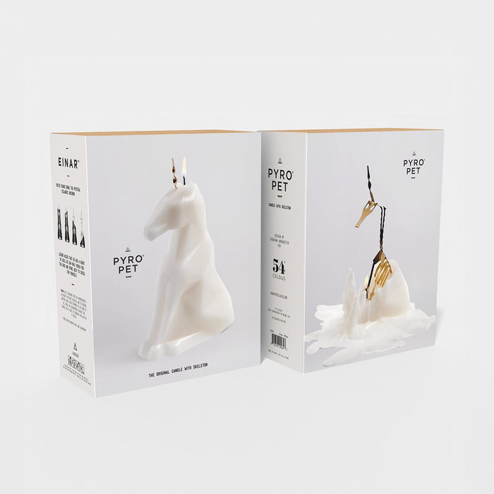 PyroPet Einar Unicorn Candle White Scented Mandarin Vanilla Cinnamon