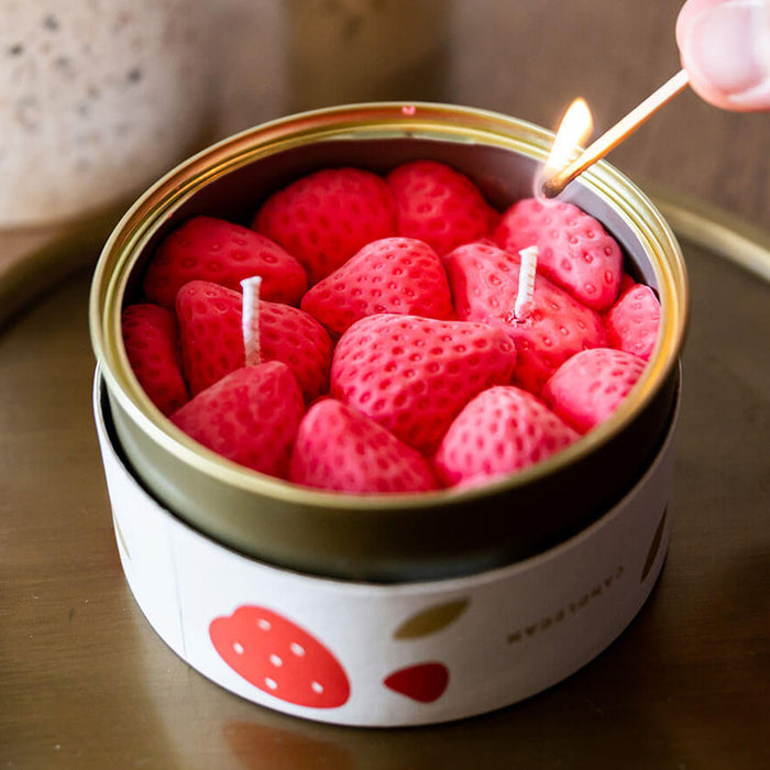 Candlecan Strawberry Scented Candle In Realistic Strawberry Design