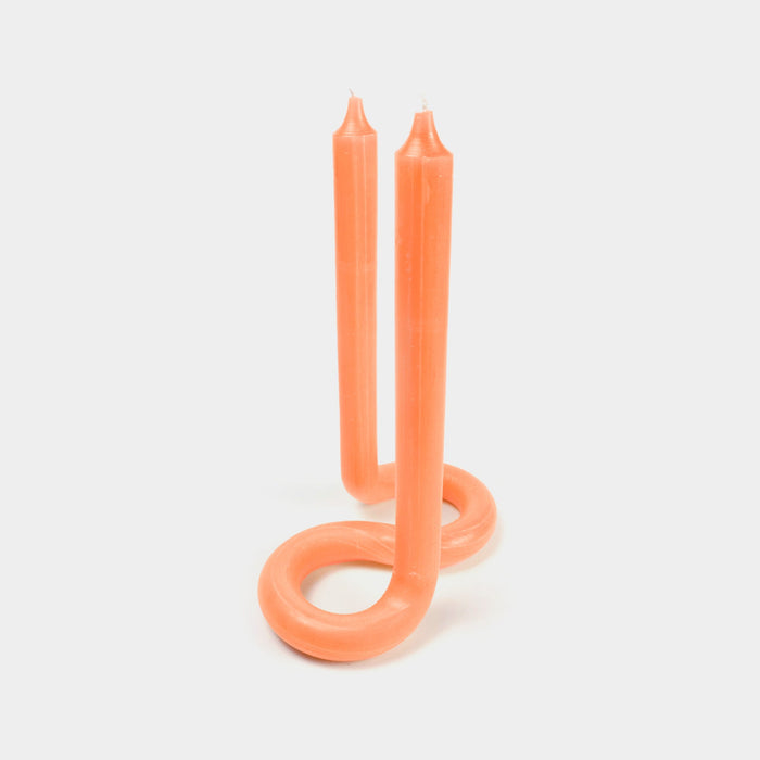 Twist Orange Candle Flexible Wax Sculpture With Integrated Base
