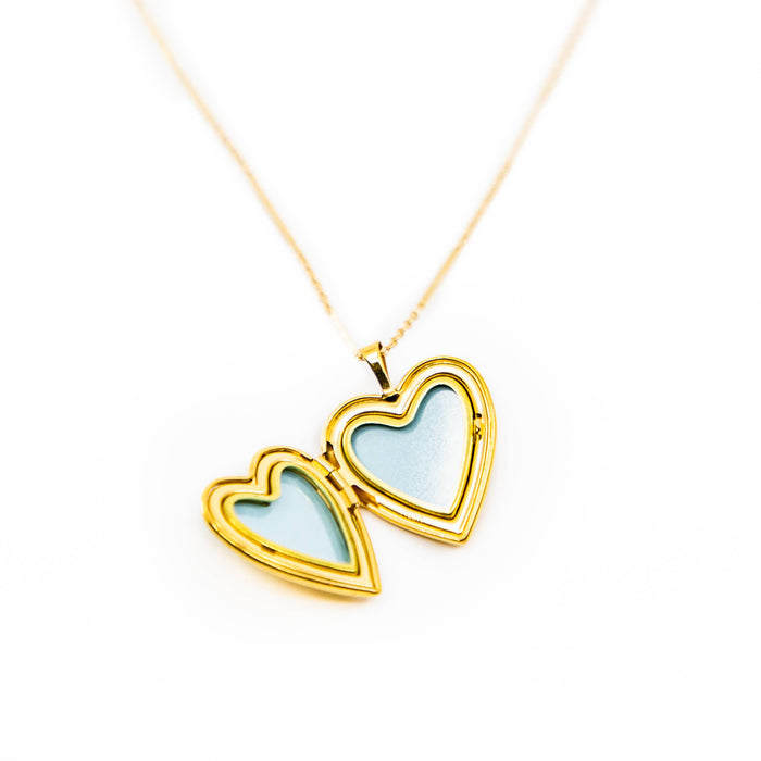Double Sided Heart Locket Necklace