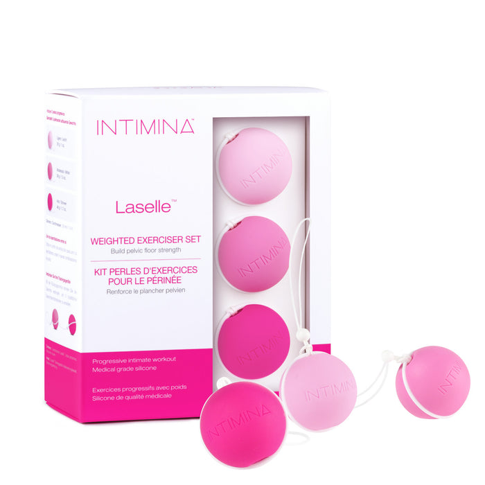 Intimina Laselle Routine Exercise Balls SET of 3 Pelvic Floor Weights