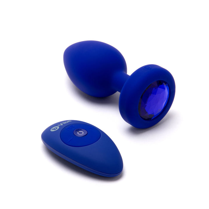 B-Vibe Vibrating Jewel Plug L/XL - Blue Sapphire